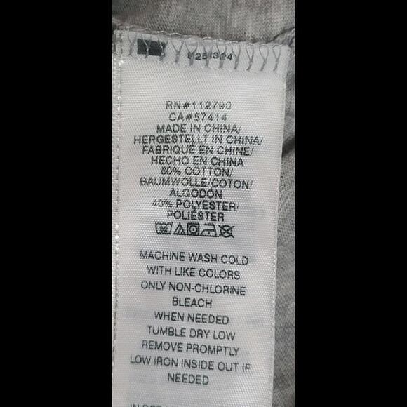 True Religion T-shirt Mens Heather Gray Short Sleeve Arch Logo Guitar Sz L - Picture 5 of 5